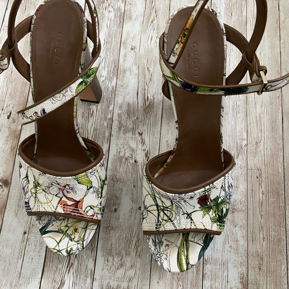 Gucci Floral Canvas Sandals